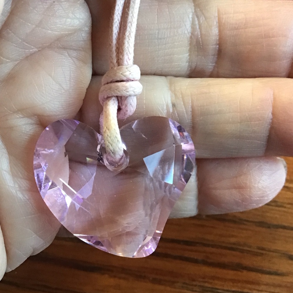 Swarovski Pink Heart Pendant Necklace (swan mark) - Picture 2 of 4
